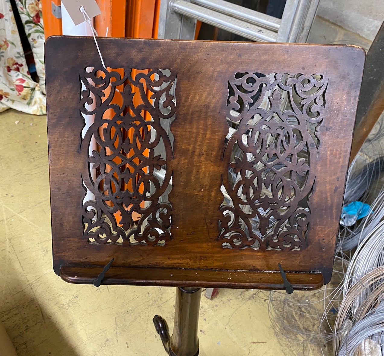 A 19th century French simulated rosewood music stand